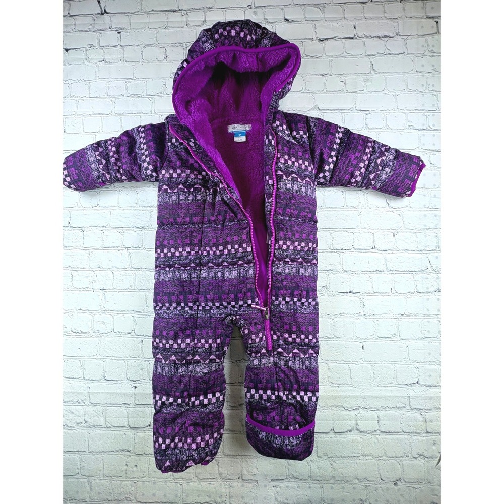 Columbia Snow Suit Girls 18-24 Month Purple Good Fleece Bunting SN0028